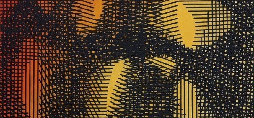 Mario-Nigro-Tempo-e-spazio-tensioni-reticolari-simultaneità-di-elementi-in-lotta-1954. aa Ilustração: Mario Nigro. Tempo e spazio. Tensioni reticolari, simultaneità di elementi in lotta. 1954