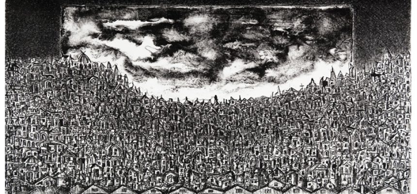 Paulo Chimendes, Cidade, litografia, 2012 b