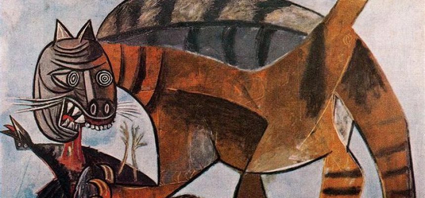 pablo picasso cat-eating-a-bird-1939.jpg!Large Pablo Picasso, Cat eating a bird